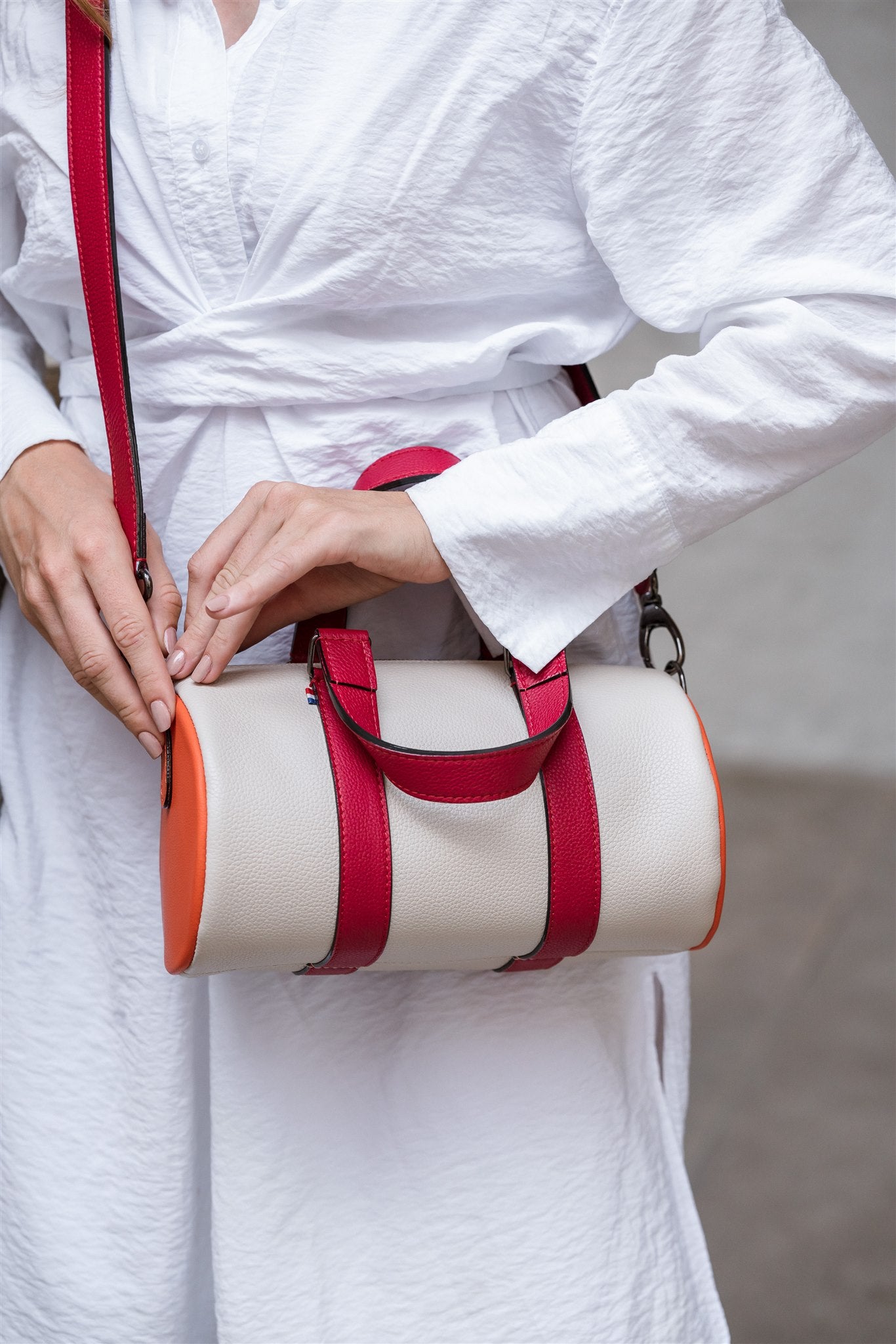 sac bowling femme cuir grainé de veau pleine fleur