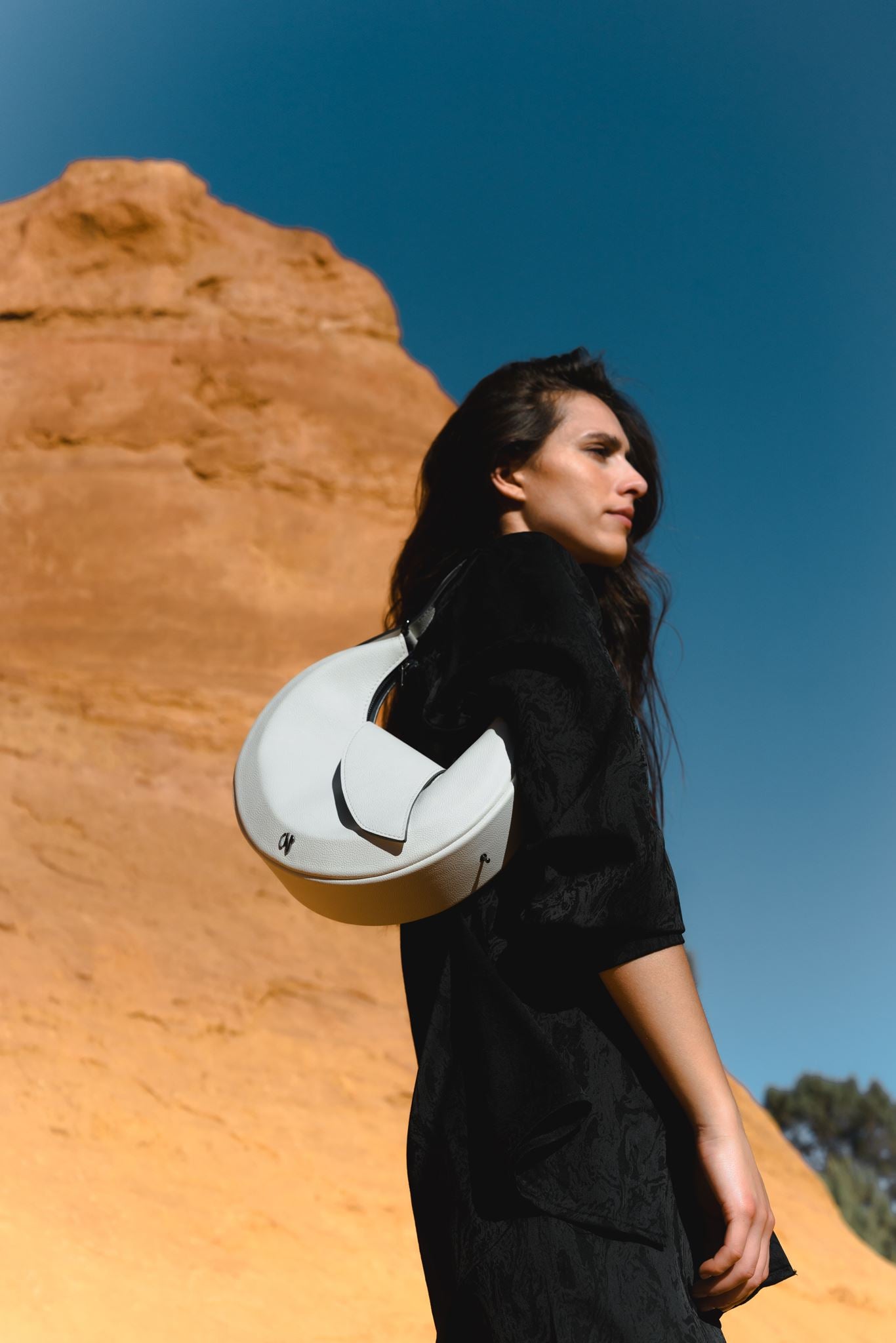 Sac hobo femme cuir blanc - Nouvelle lune - blanc grainé