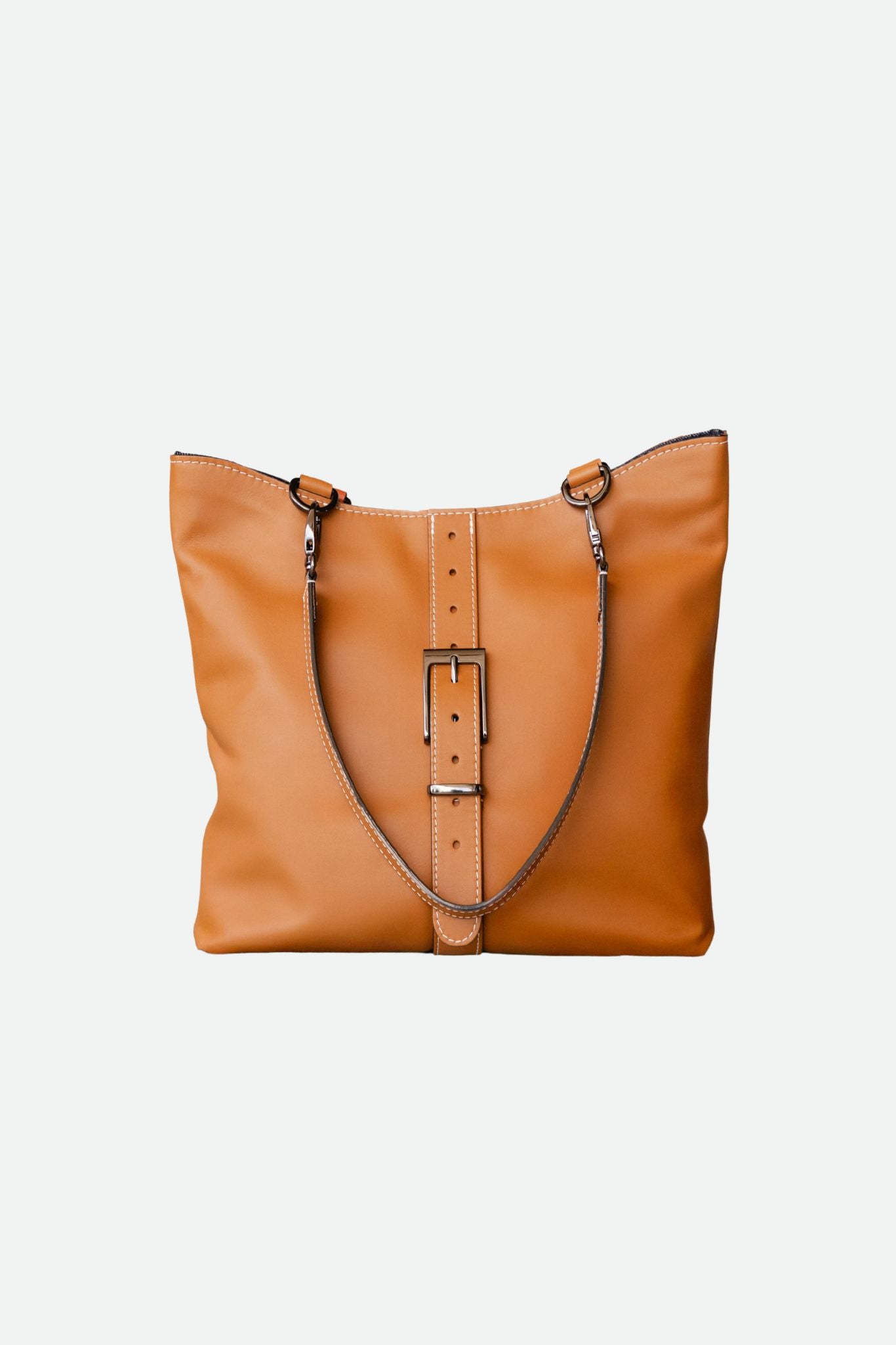 Grand sac cabas cuir camel