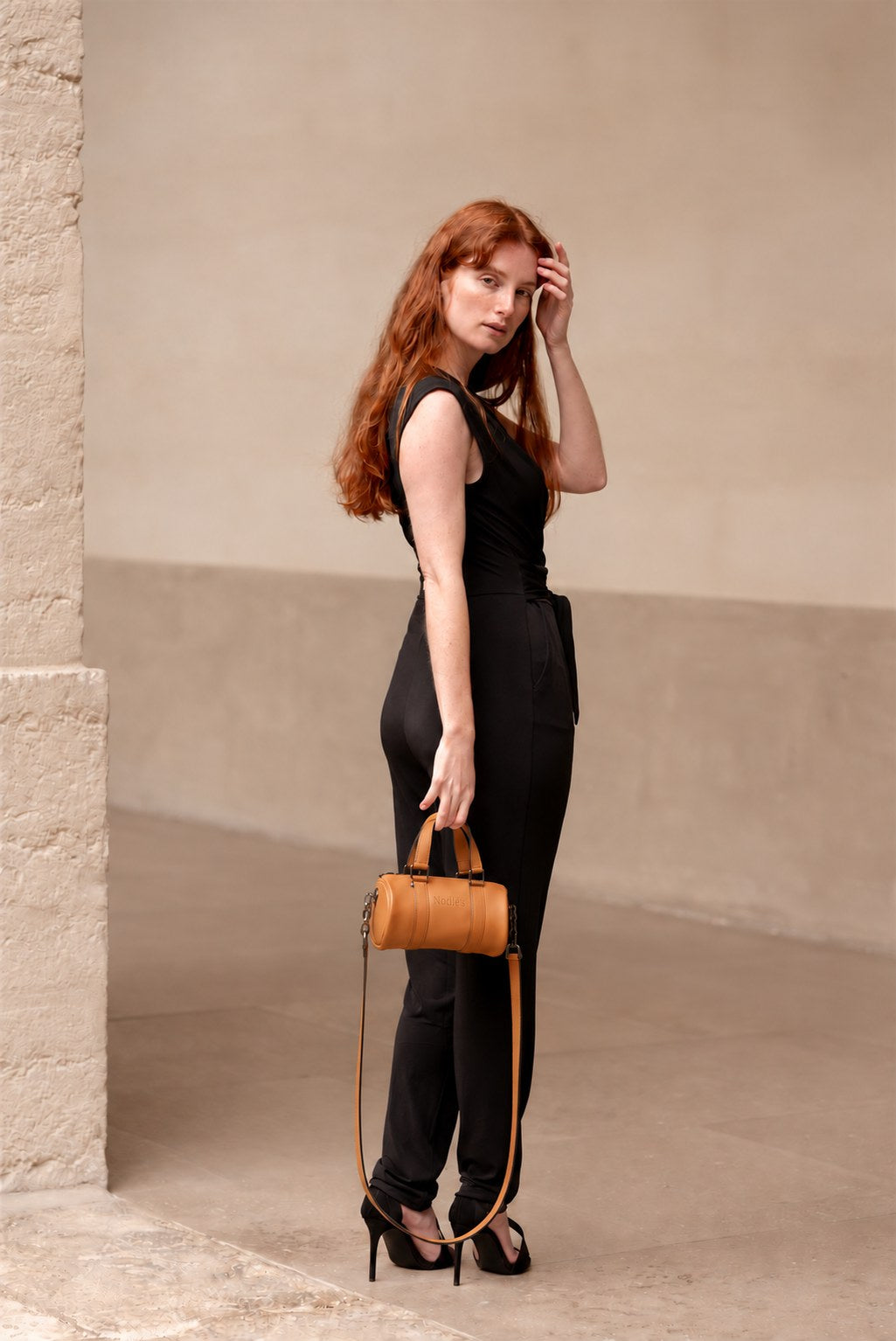 Mini sac bandoulière cuir femme marron lisse - جيم نانو - جلد جمل ناعم