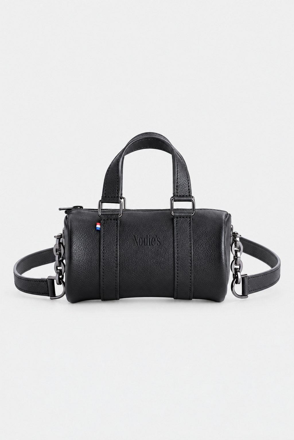 Mini sac bandoulière cuir femme noir grainé - Jim nano - cuir noir grainé