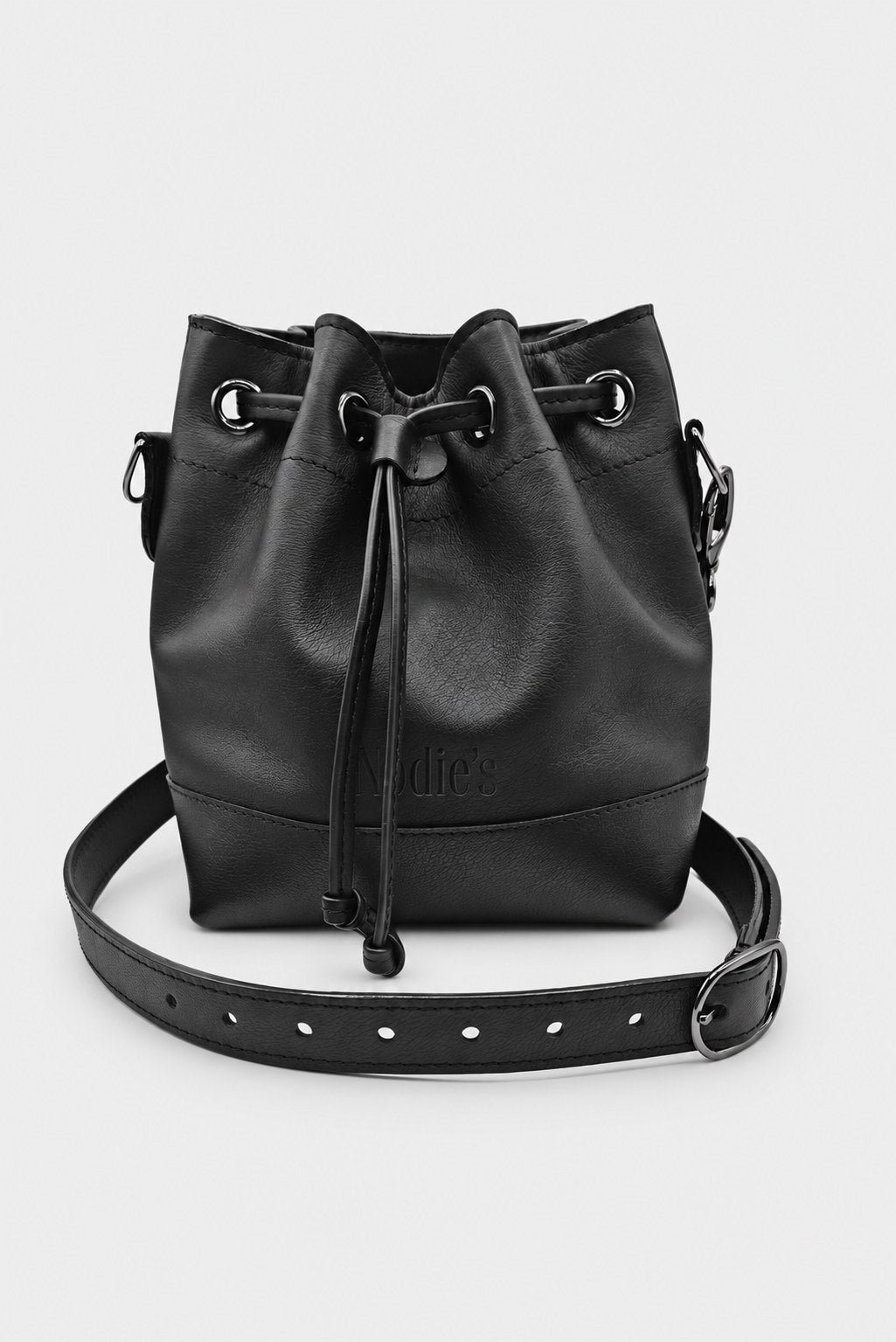 Sac seau cuir noir lisse - تومي - أسود ناعم