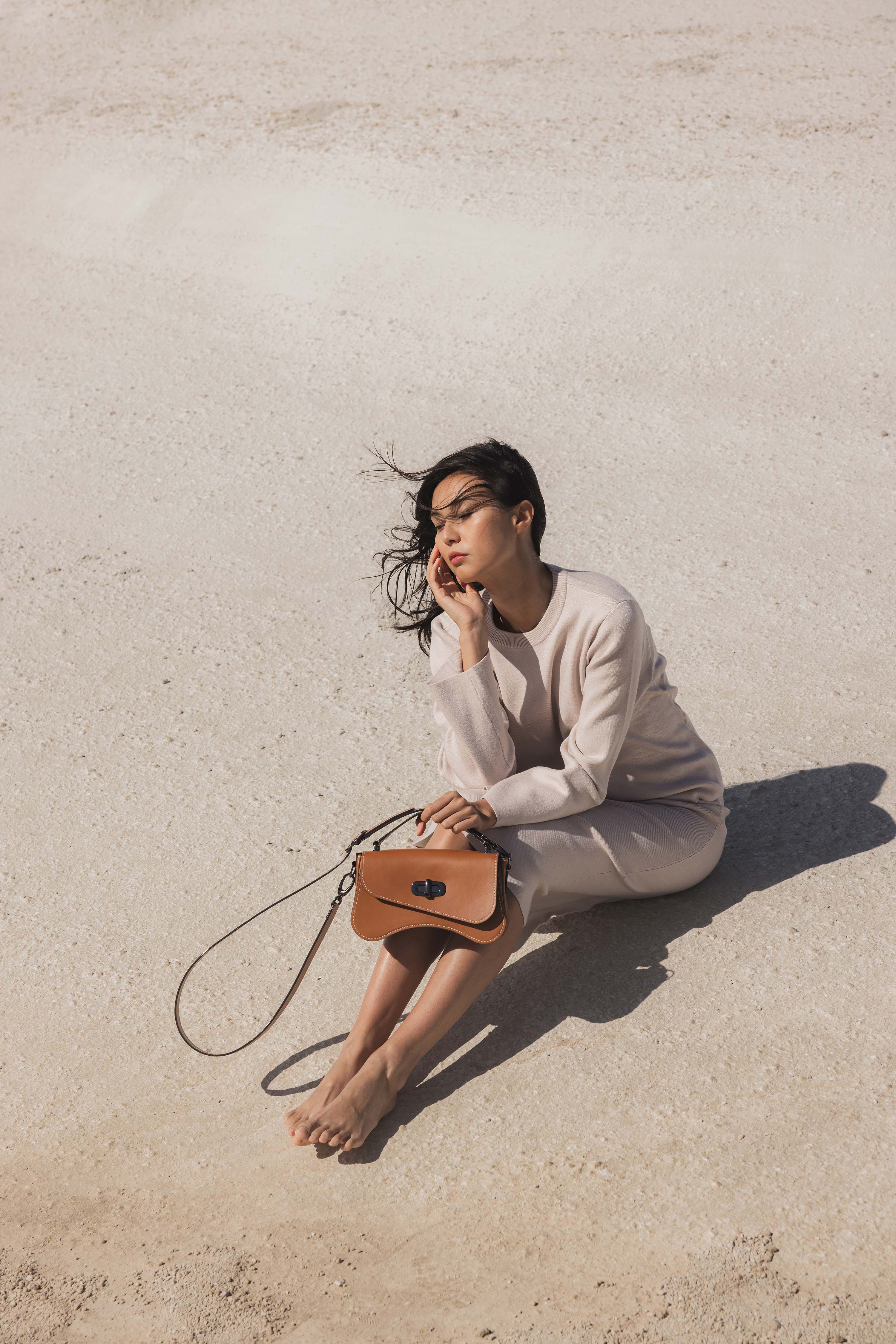 sac baguette en cuir