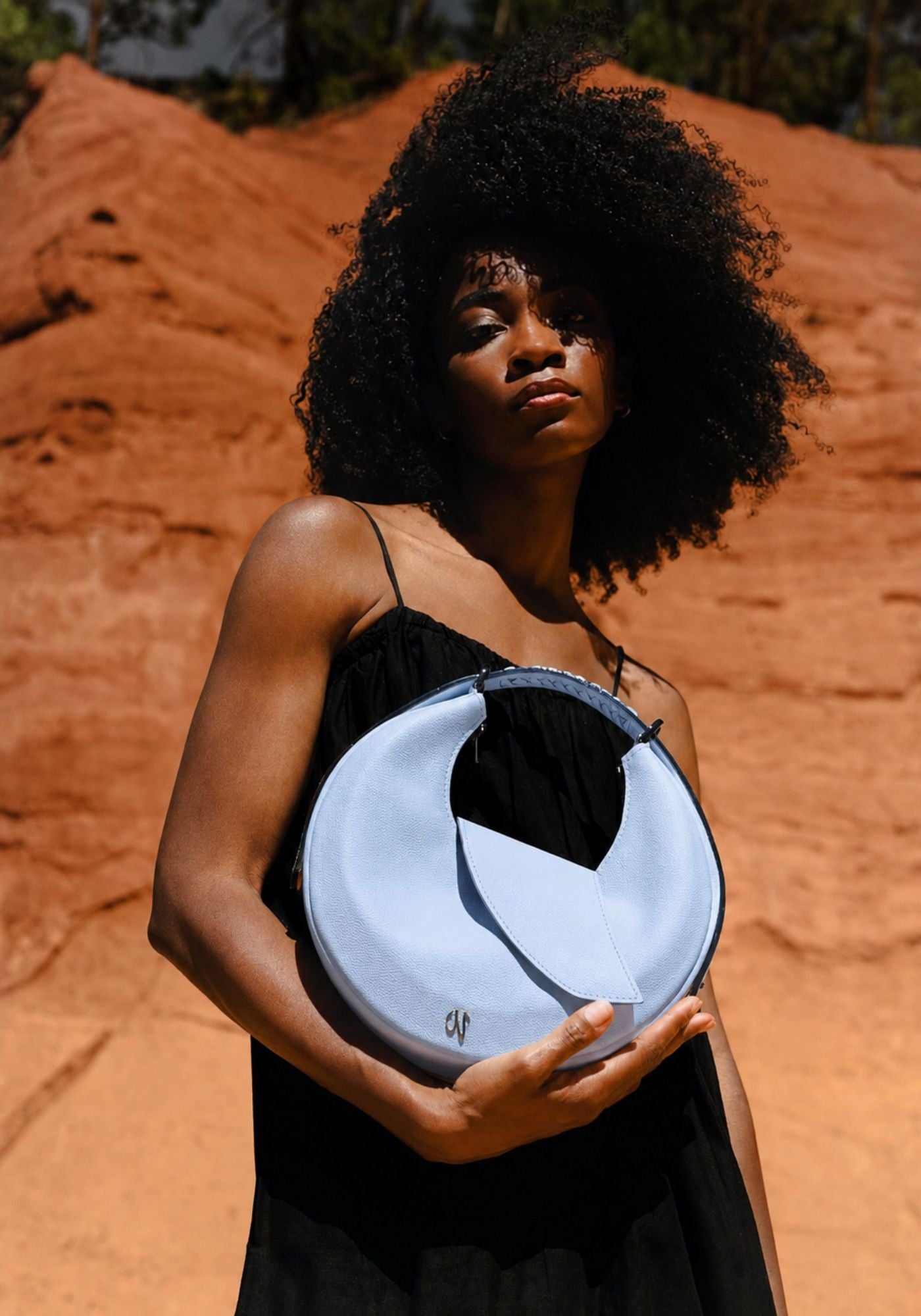Sac hobo femme cuir bleu ciel  - Nouvelle lune - bleu ciel grainé ( édition numérotée limitée)