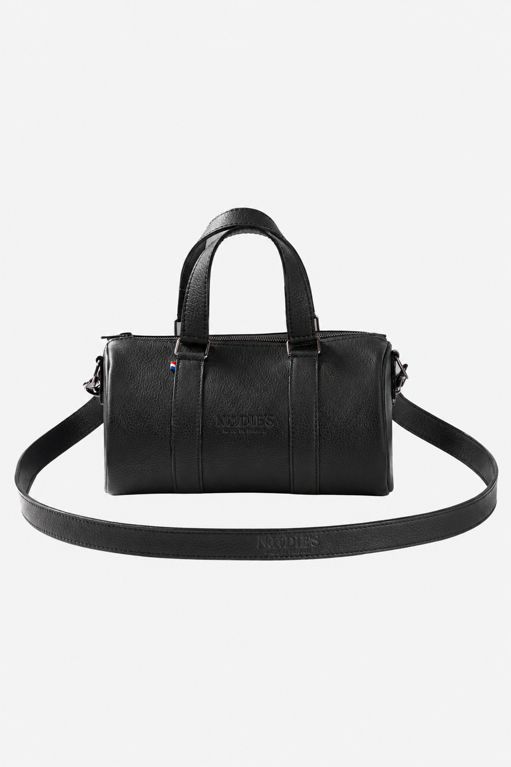 Sac bowling femme cuir noir grainé