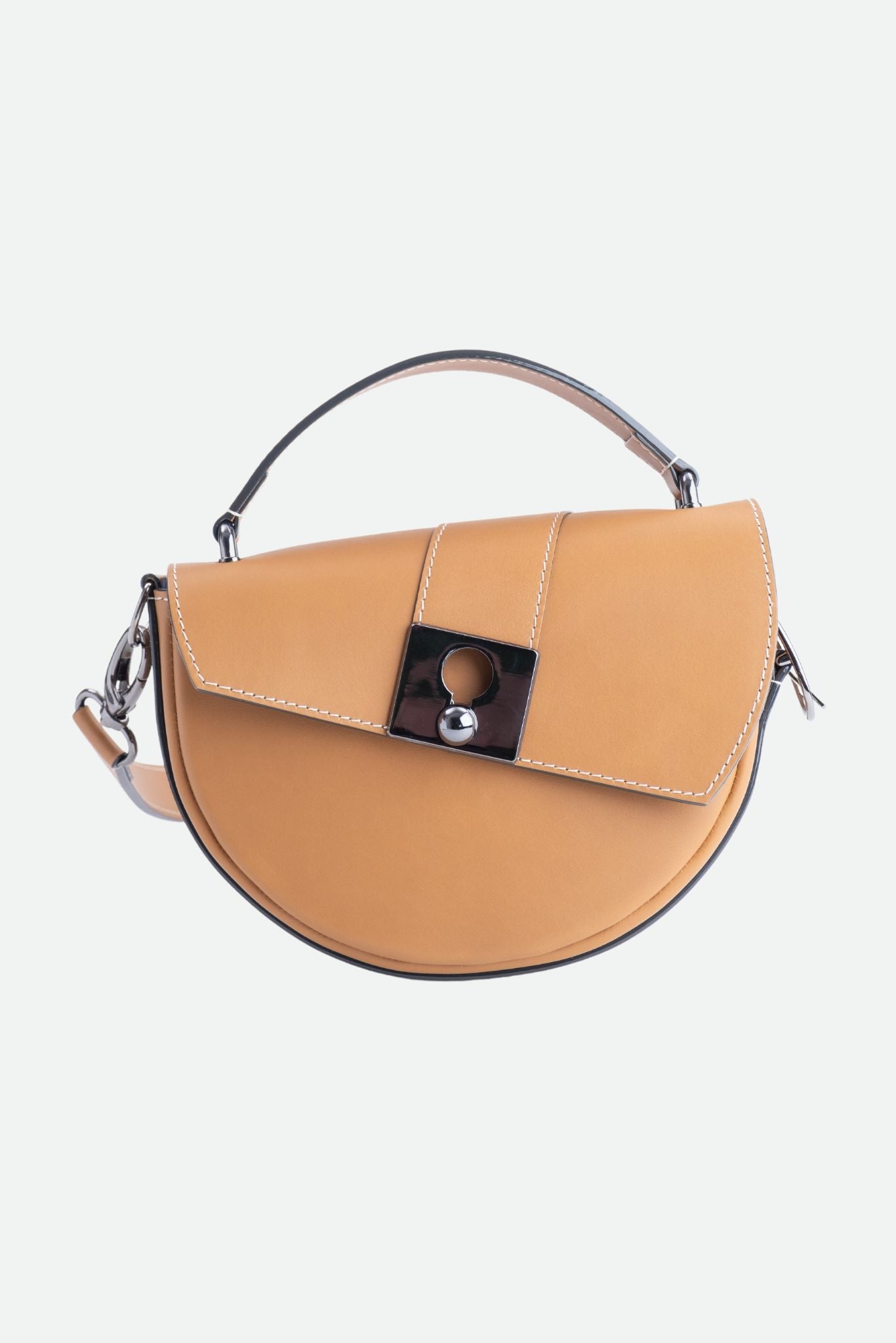 Sac demi lune cuir camel 