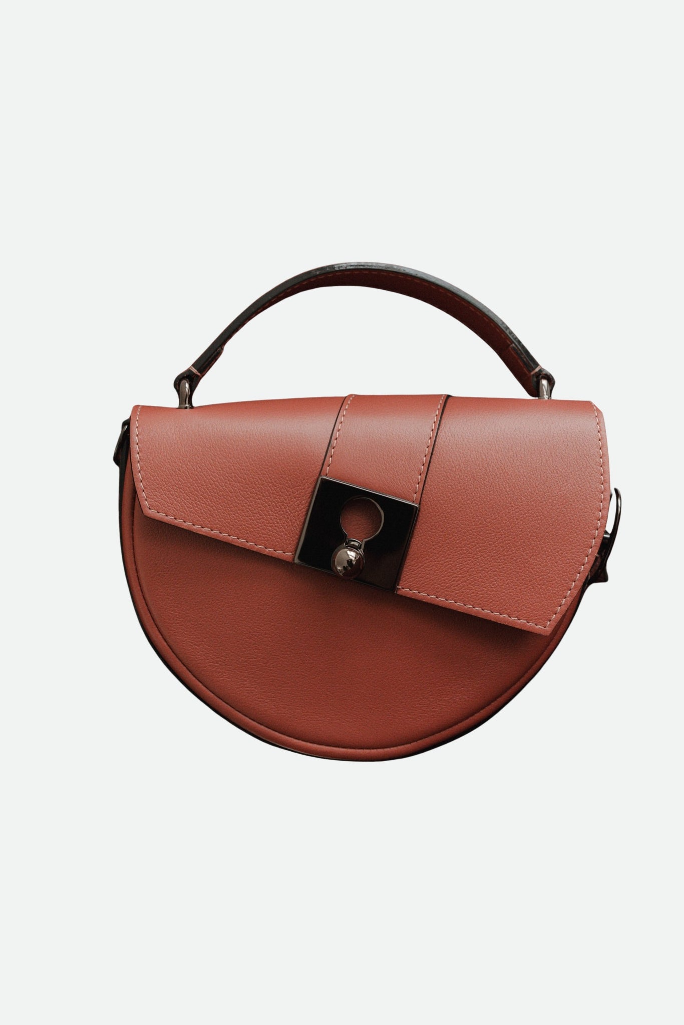 Sac demi lune cuir rose