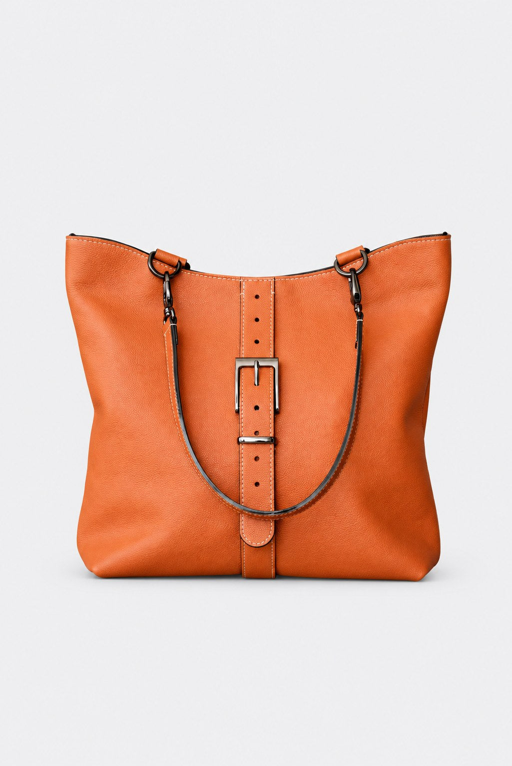 Sac cabas cuir marron grainé - Billy - terracotta grainé