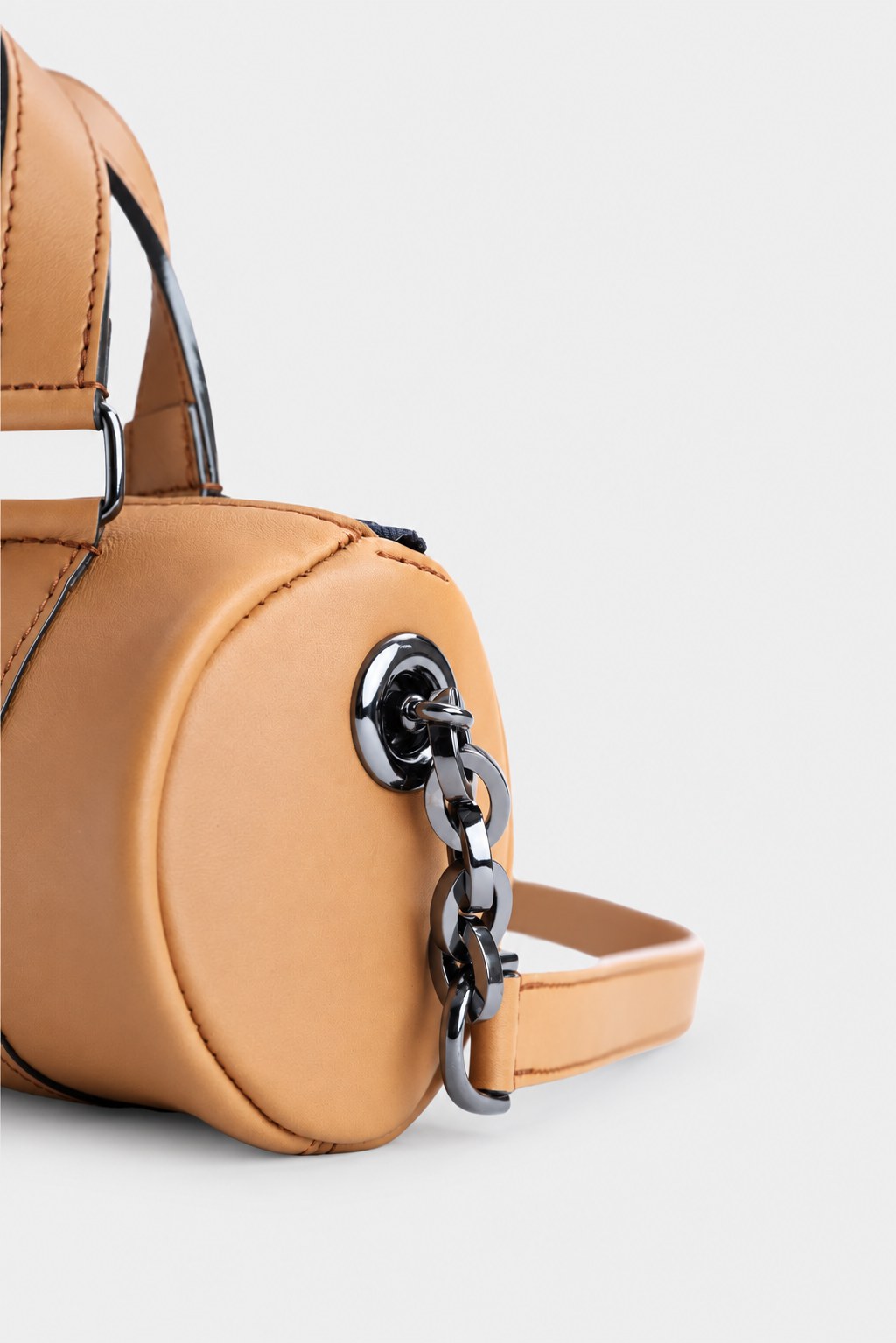 Mini sac bandoulière cuir femme marron lisse - جيم نانو - جلد جمل ناعم