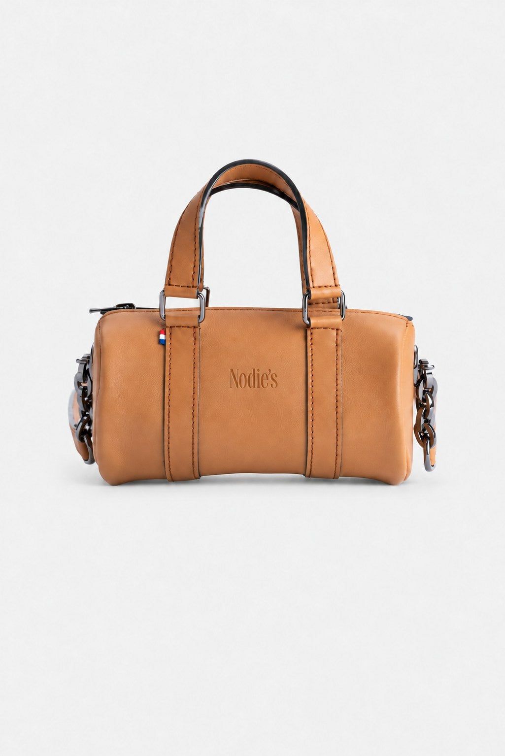 Mini sac bandoulière cuir femme marron lisse - Jim nano - cuir camel lisse