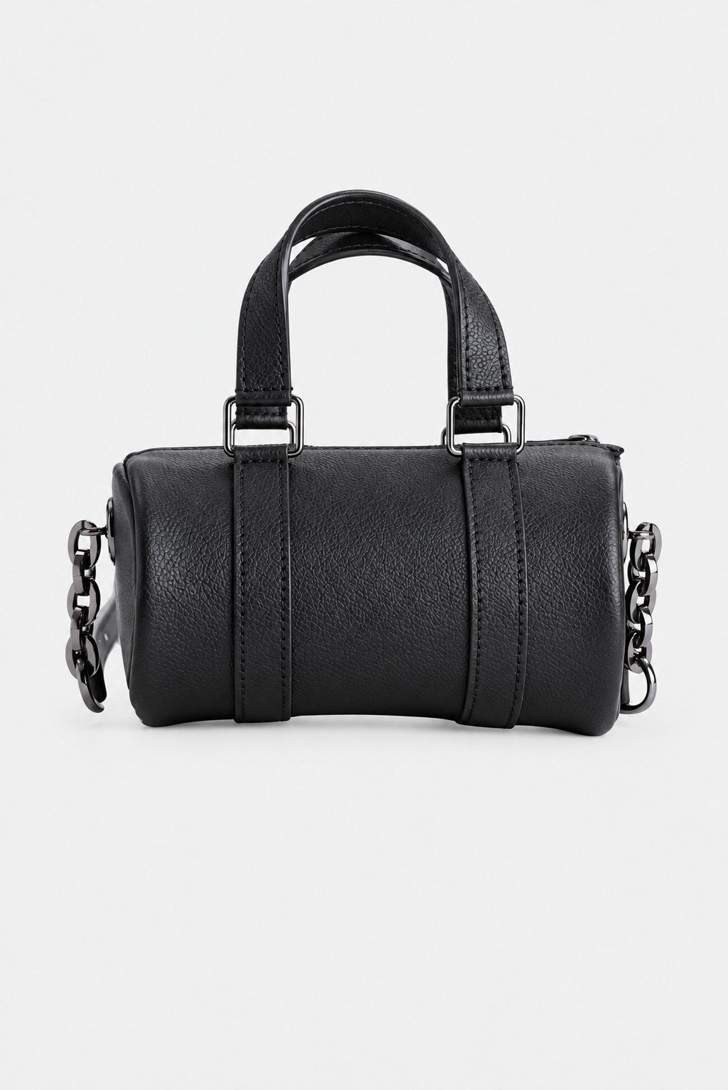 Mini sac bandoulière cuir femme noir grainé - Jim nano - smooth black leather