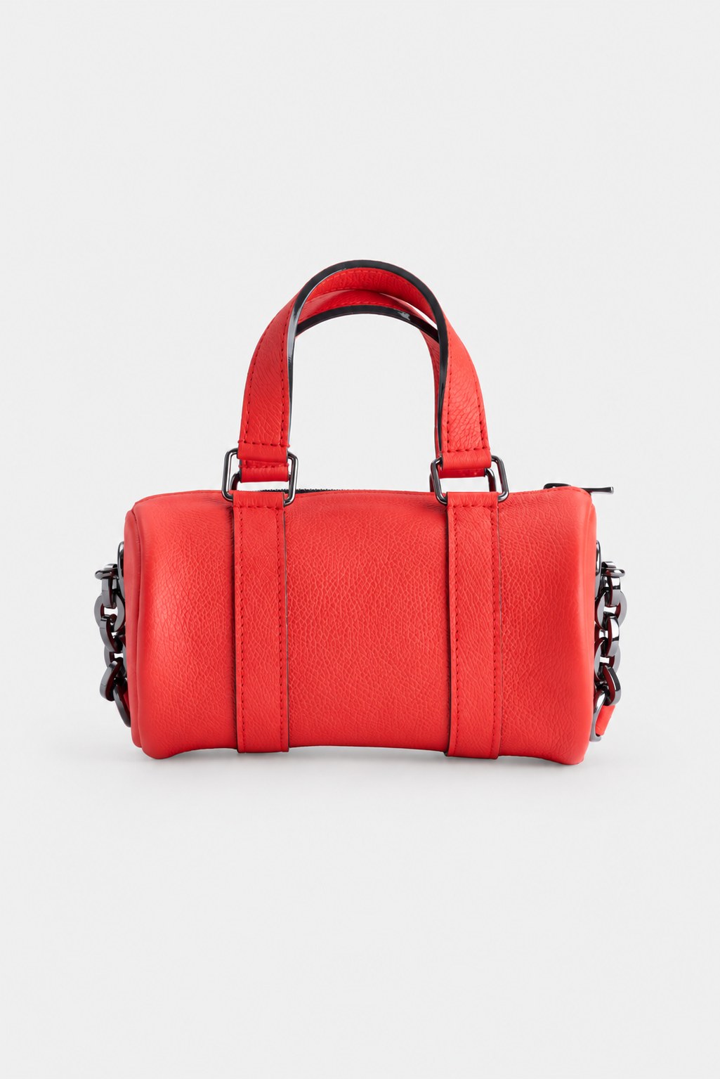 Mini sac bandoulière cuir femme rouge grainé - جيم نانو - أحمر محبب