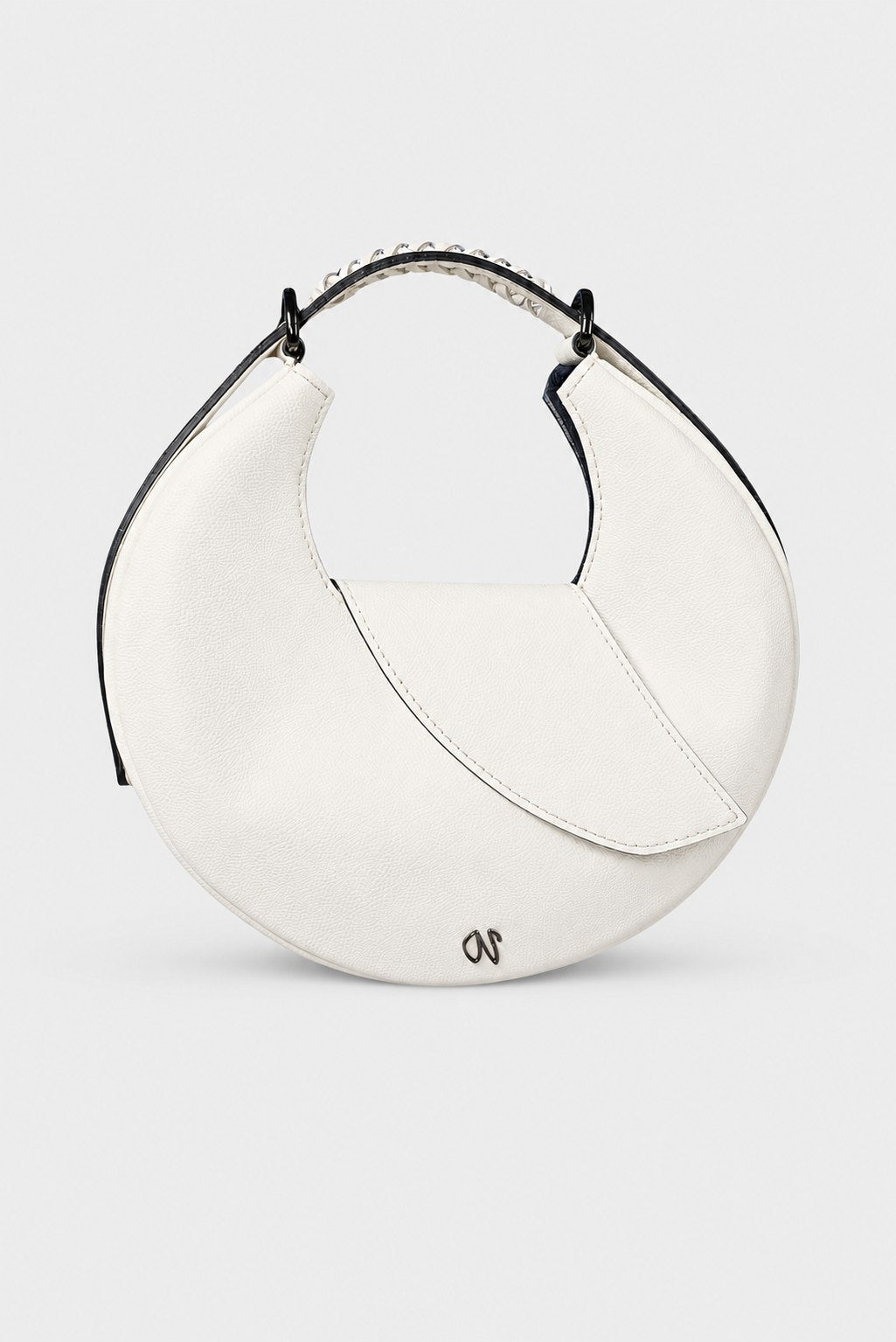 Sac hobo femme cuir blanc - Nouvelle lune - blanc grainé