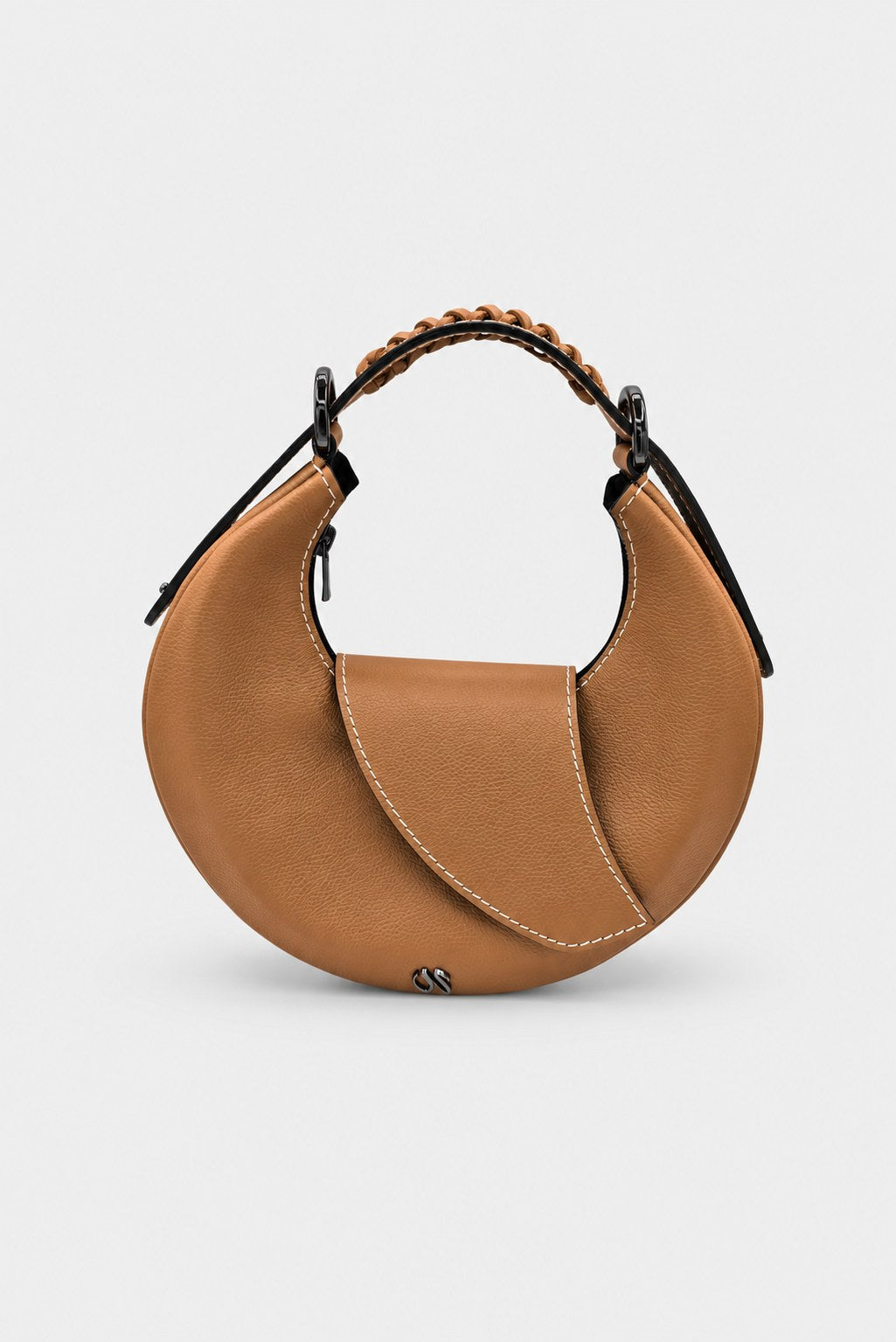 Mini sac hobo femme cuir camel - Mini قمر جديد - جلد جمل محبب