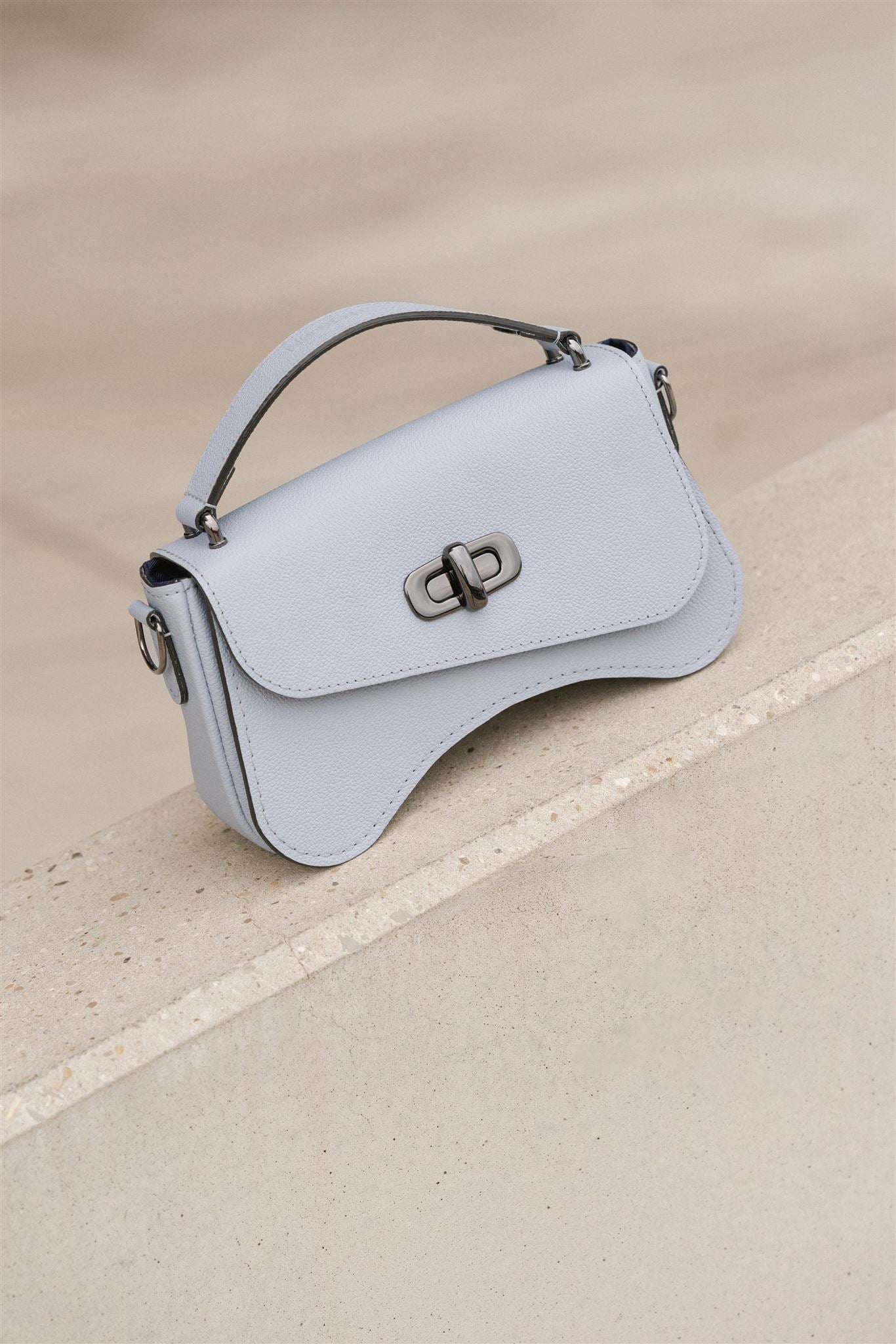 sac baguette bleu ciel