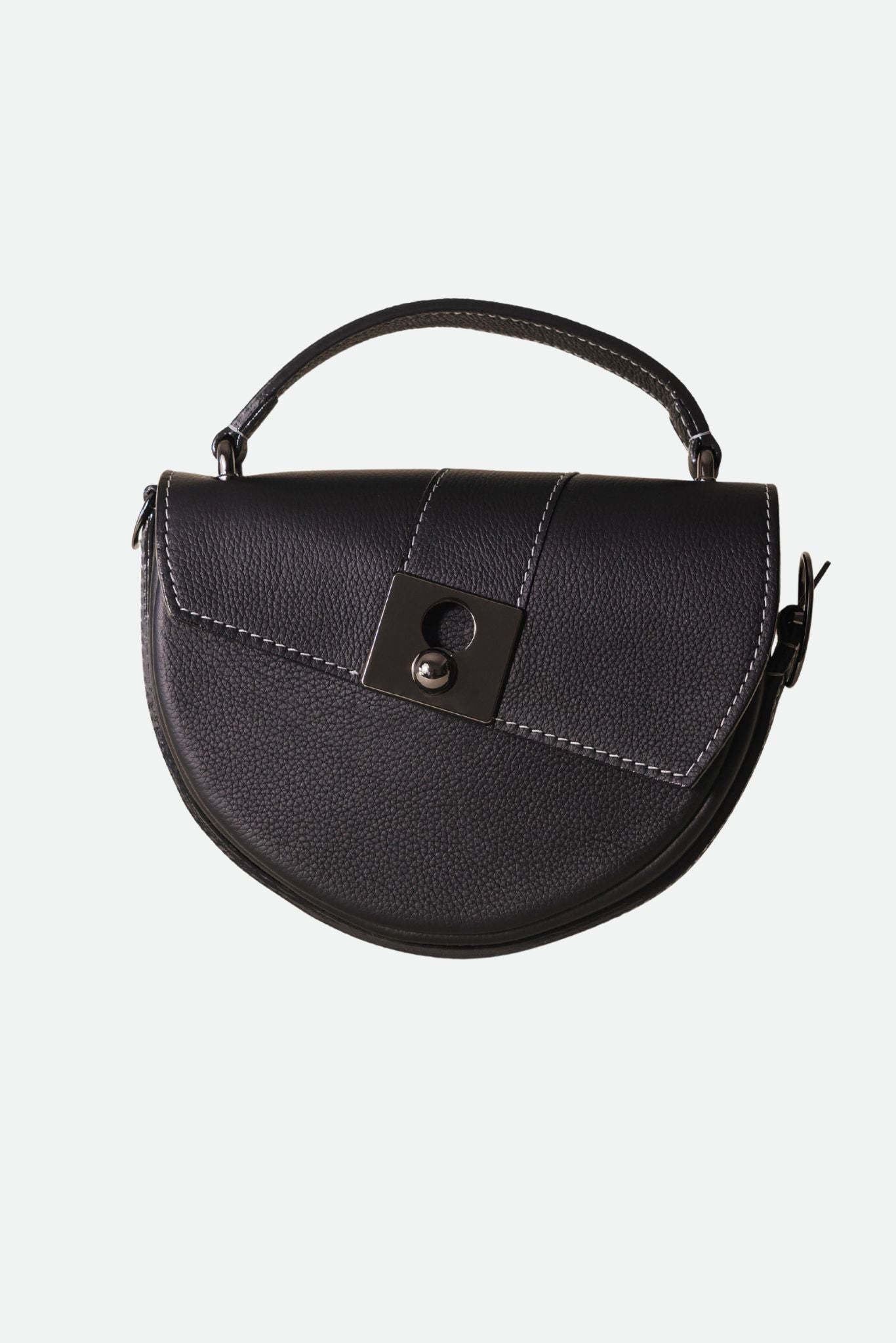 Sac demi lune cuir noir 