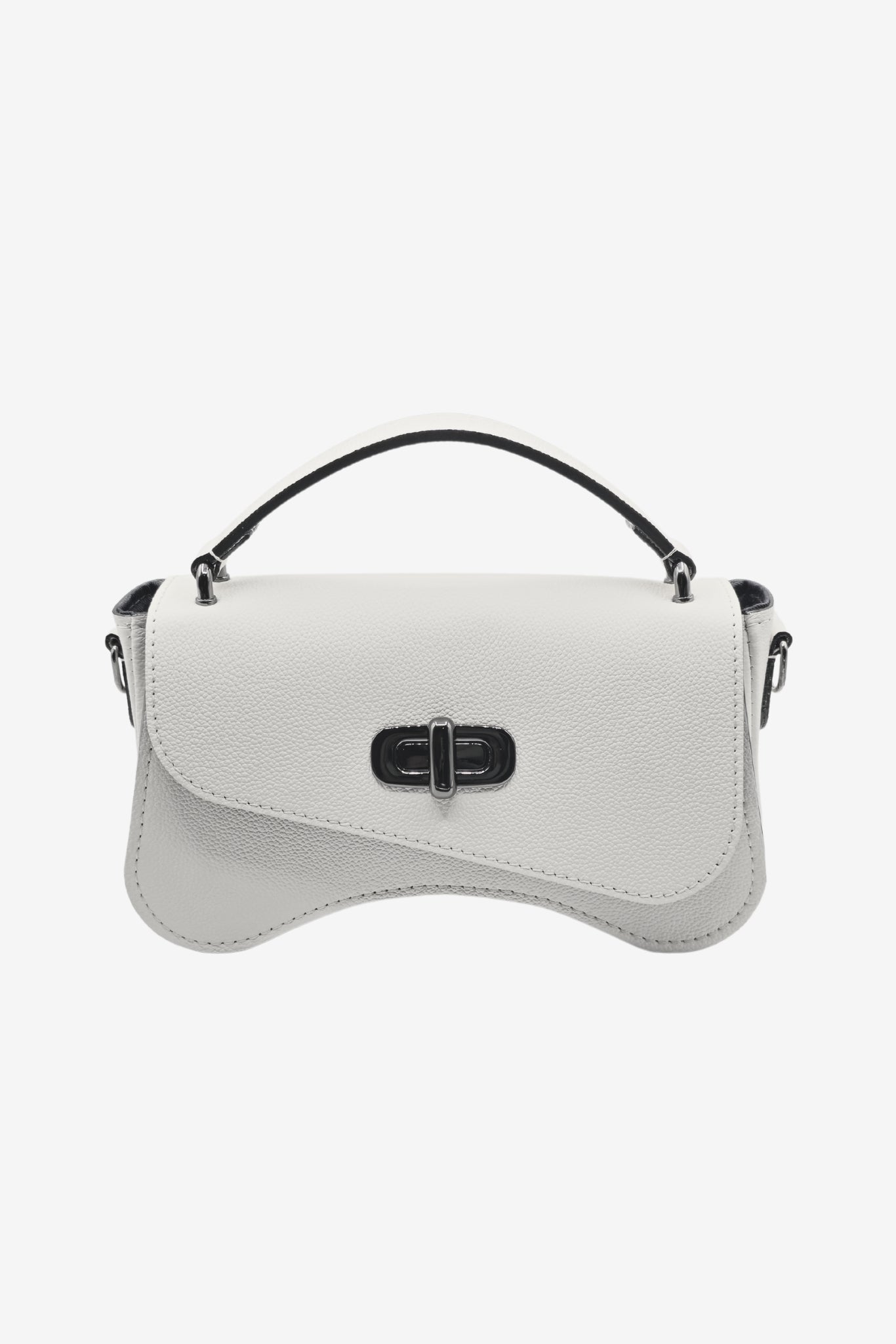 sac forme baguette cuir blanc